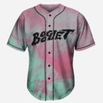 Boogie T Blue Fleur 140 Short Sleeve Button Up Baseball Jersey