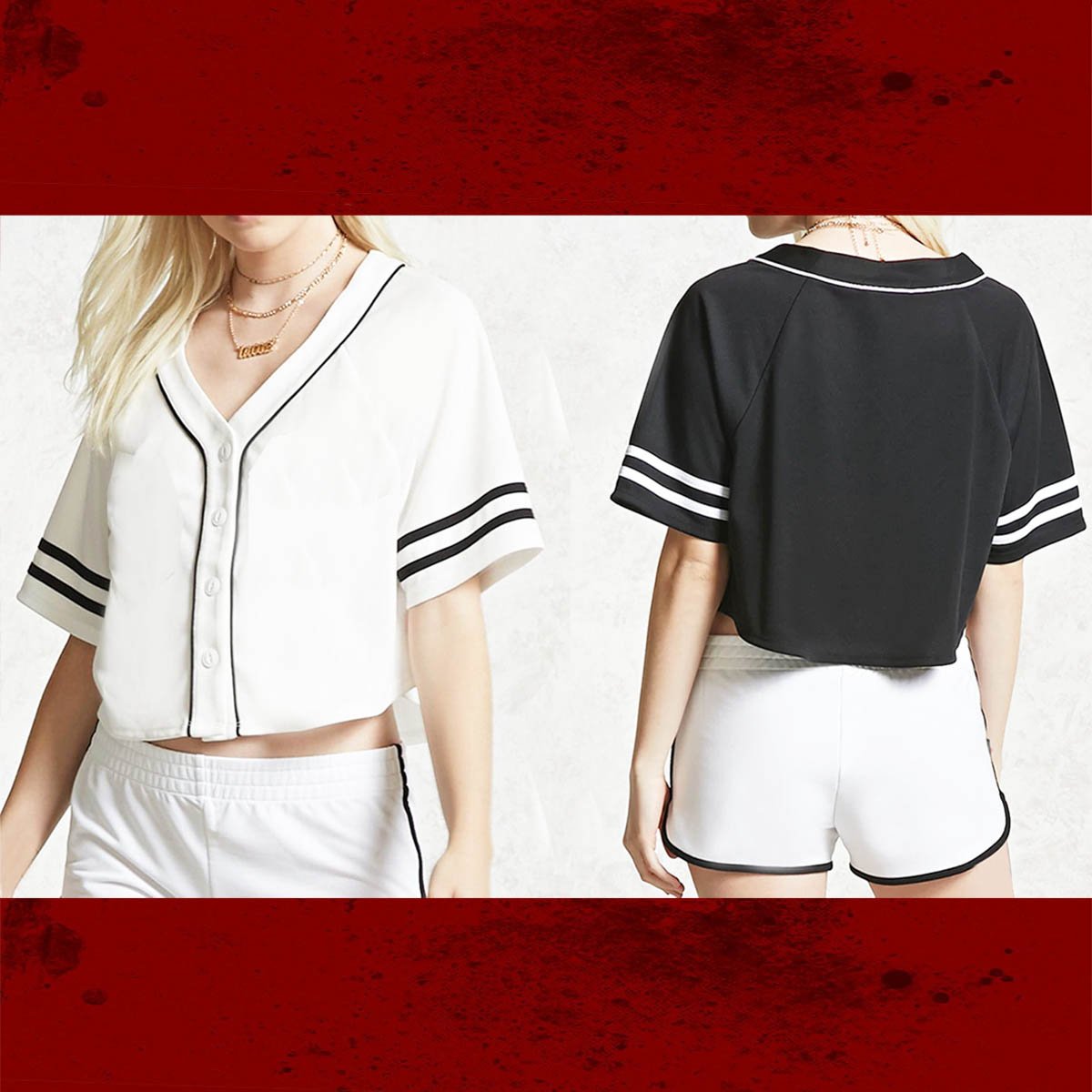 Source women'S crop top baseball jersey - black white stripe Jersey Shirt  Baseball tee shirt on m.