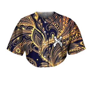 Excision Gold Paisley crop top jersey - Rave Jersey