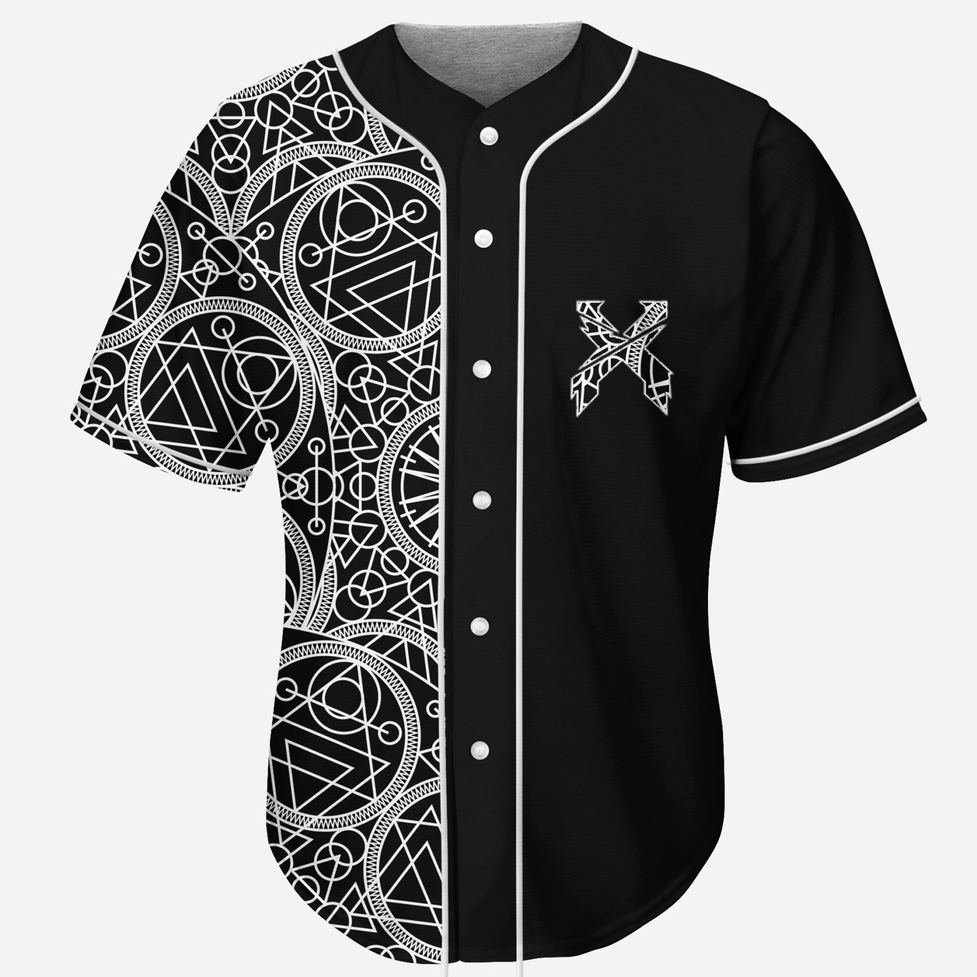 Creat Baseball Authentic Black Black Split Fashion White Jersey