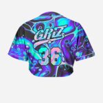 GRIZ Red Splash Grunge crop top jersey - Rave Jersey