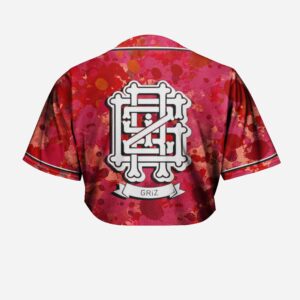 GRIZ Red Splash Grunge crop top jersey - Rave Jersey