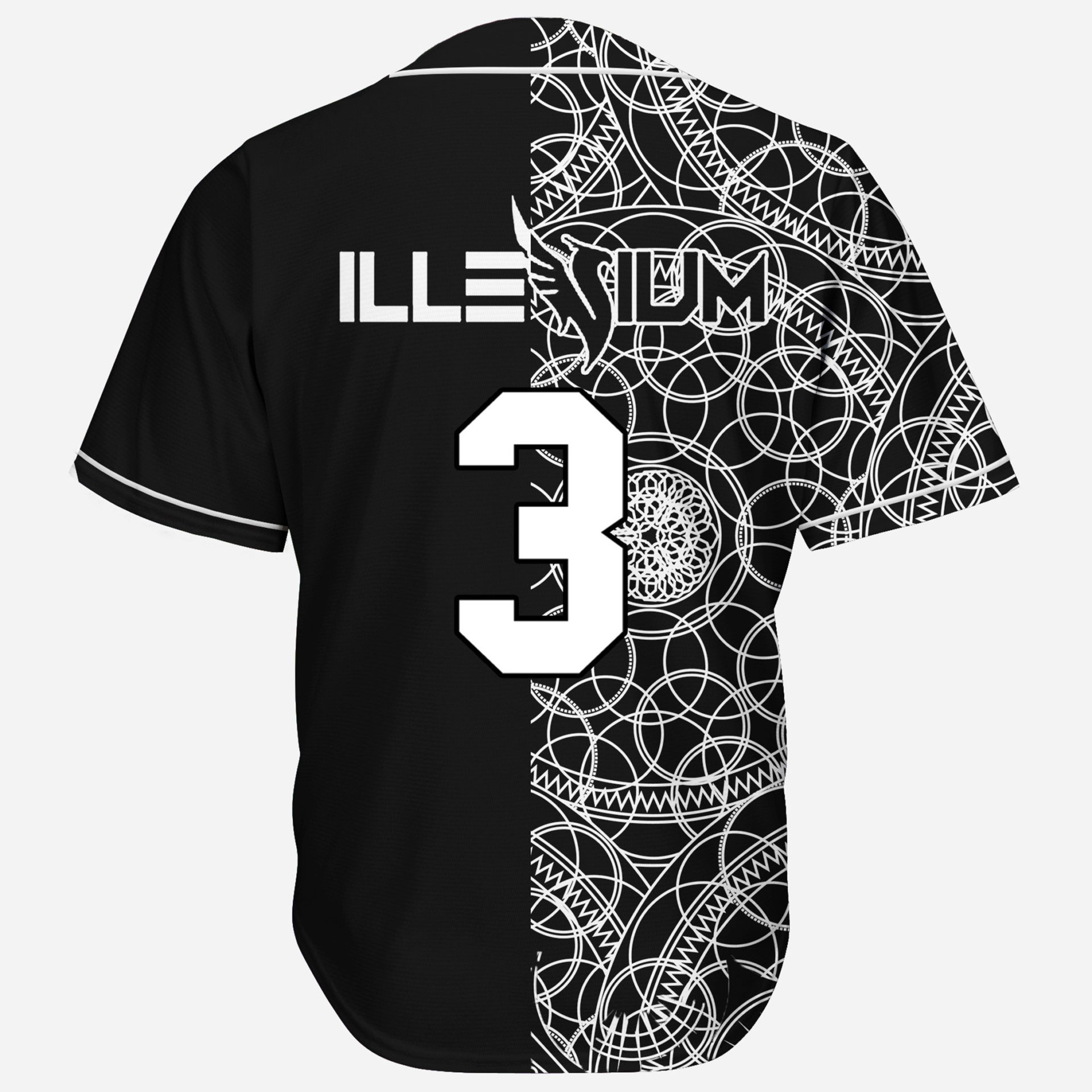 Illenium black red gradient rave baseball jersey for edm festivals - Rave  Jersey