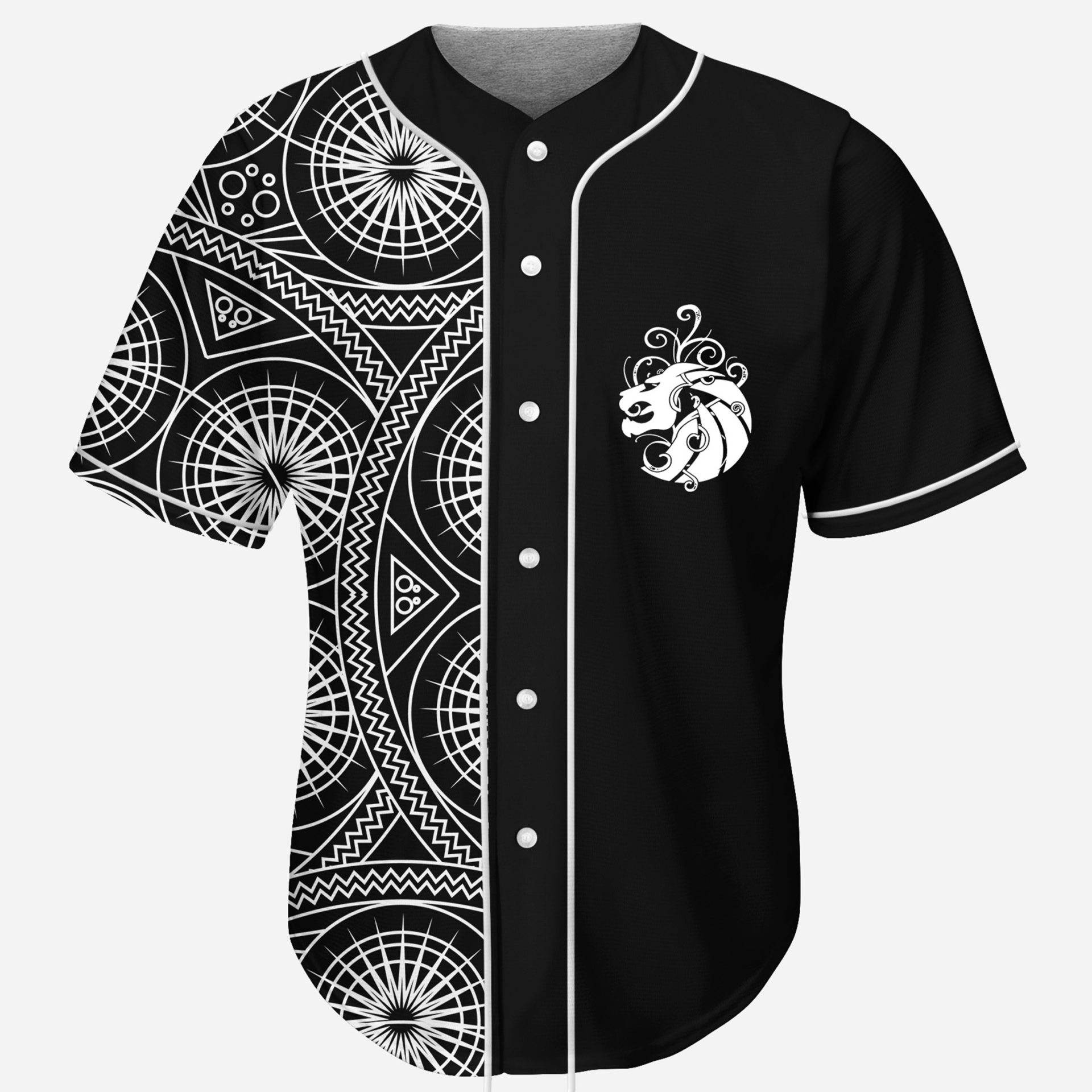 Seven lions geometric split cool design rave baseball jersey for EDM ...