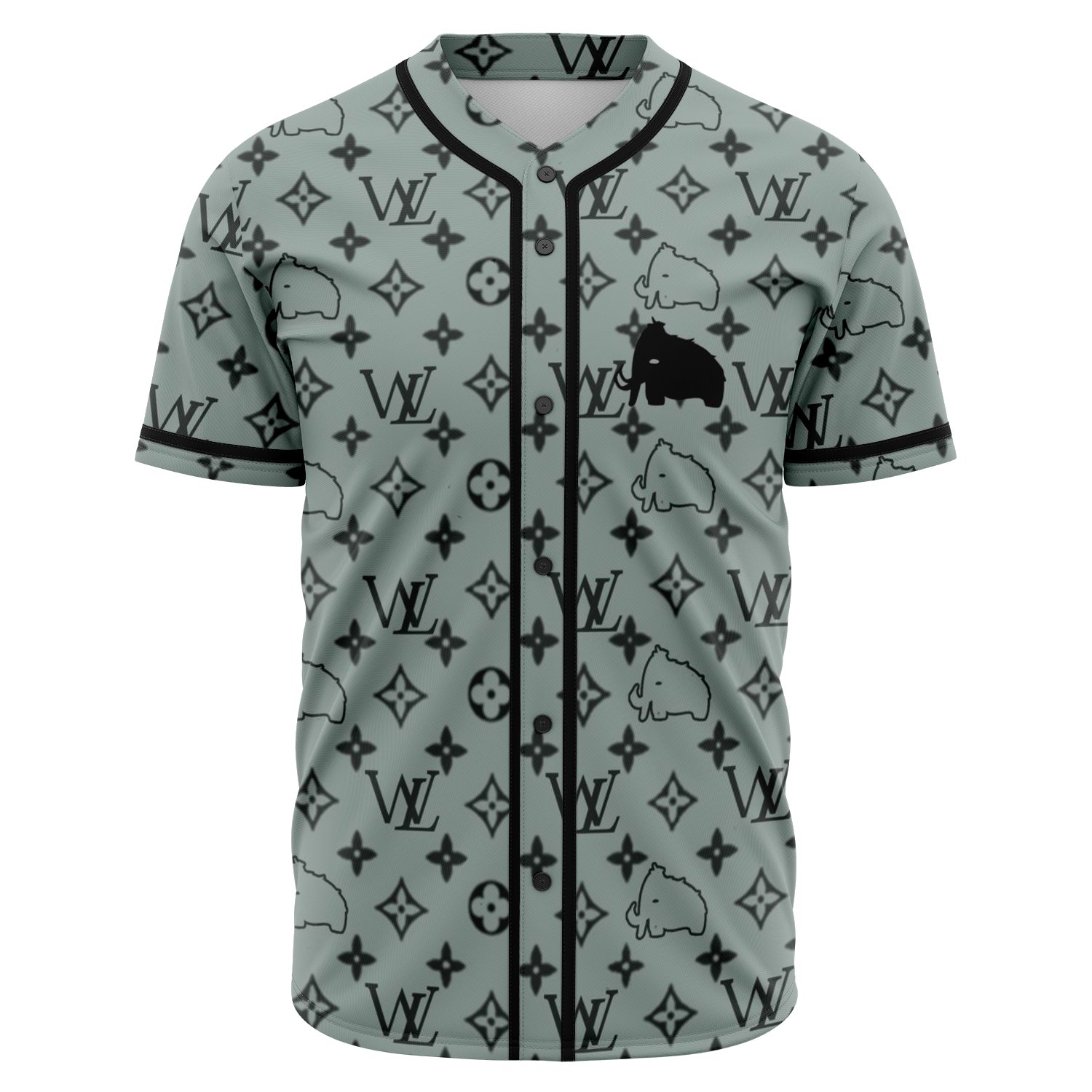 Louis Vuitton Monogram Denim Baseball Shirt BLACK. Size XL