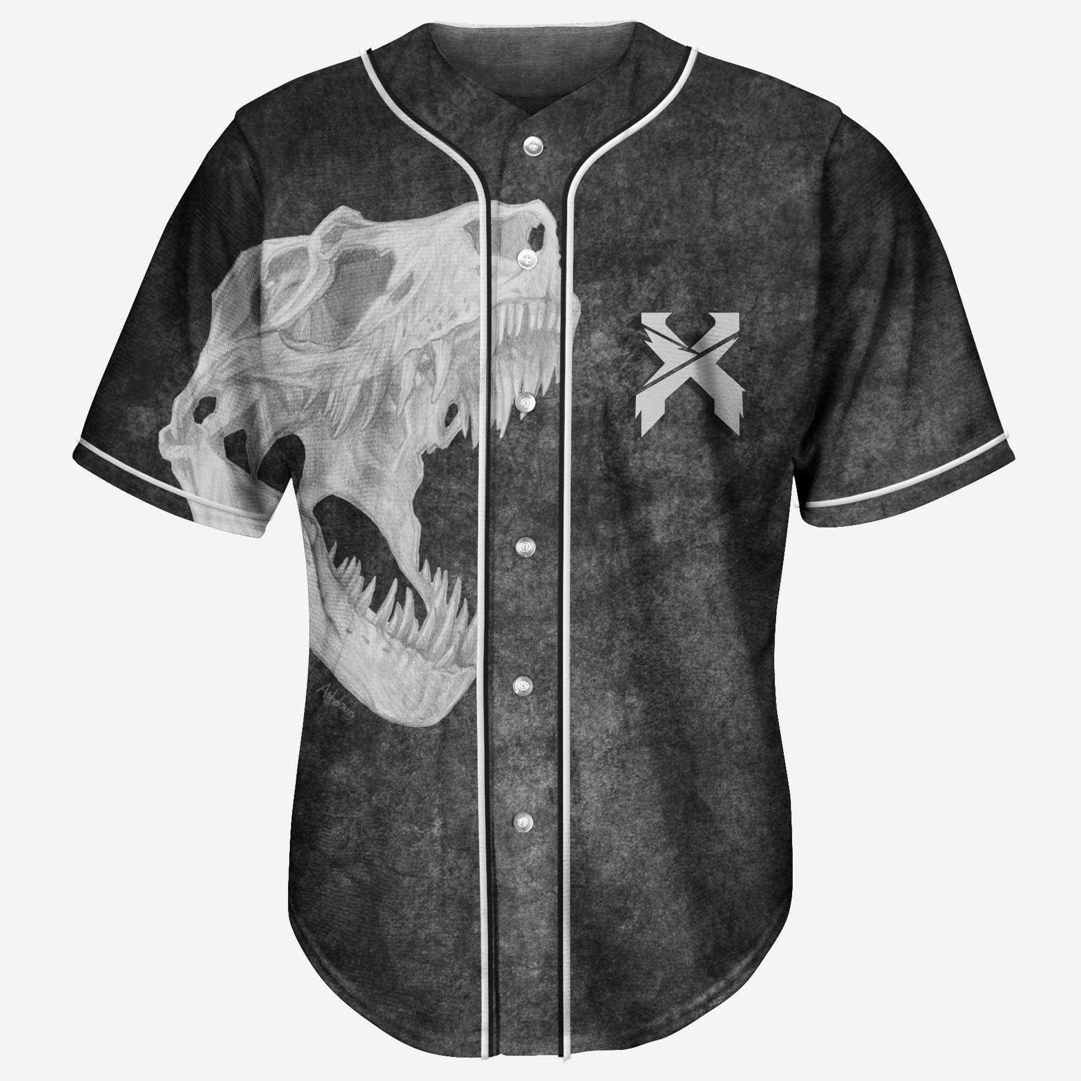 Grunge excision t-rex headbanger baseball jersey for EDM festivals