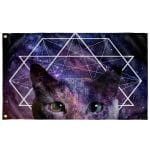 GALAXY GEOMETRIC CAT FLAG