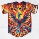 Illenium acid trippy fire psychedelic rave baseball jersey for edm festivals
