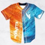 Illenium Phoenix orange and blue split rave baseball jersey for edm festivals - Image 2