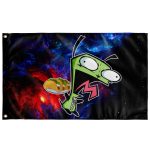 INVADER ZIM GRR HOLDING TACOS FLAG