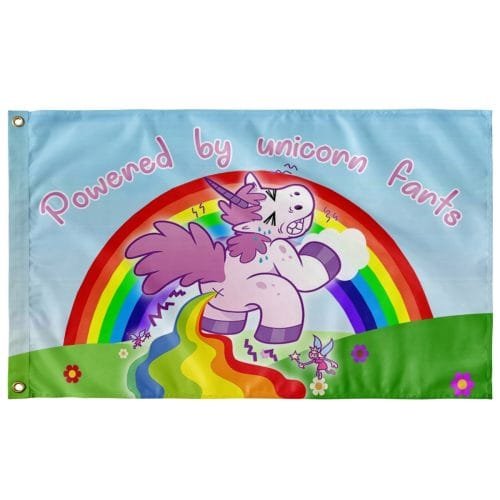 Powered by unicorn farts Flag