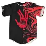 Rezz hypno hand red trippy psychedelic baseball jersey for EDM festivals - Image 2