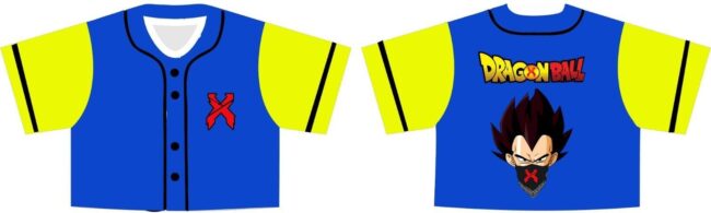 VEGETA X EXCISION CROP TOP BASEBALL JERSEY