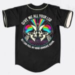 Head banging skeletons rave baseball jersey for edm festivals
