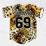 John Summit leopard pattern rave baseball jersey for EDM festivals