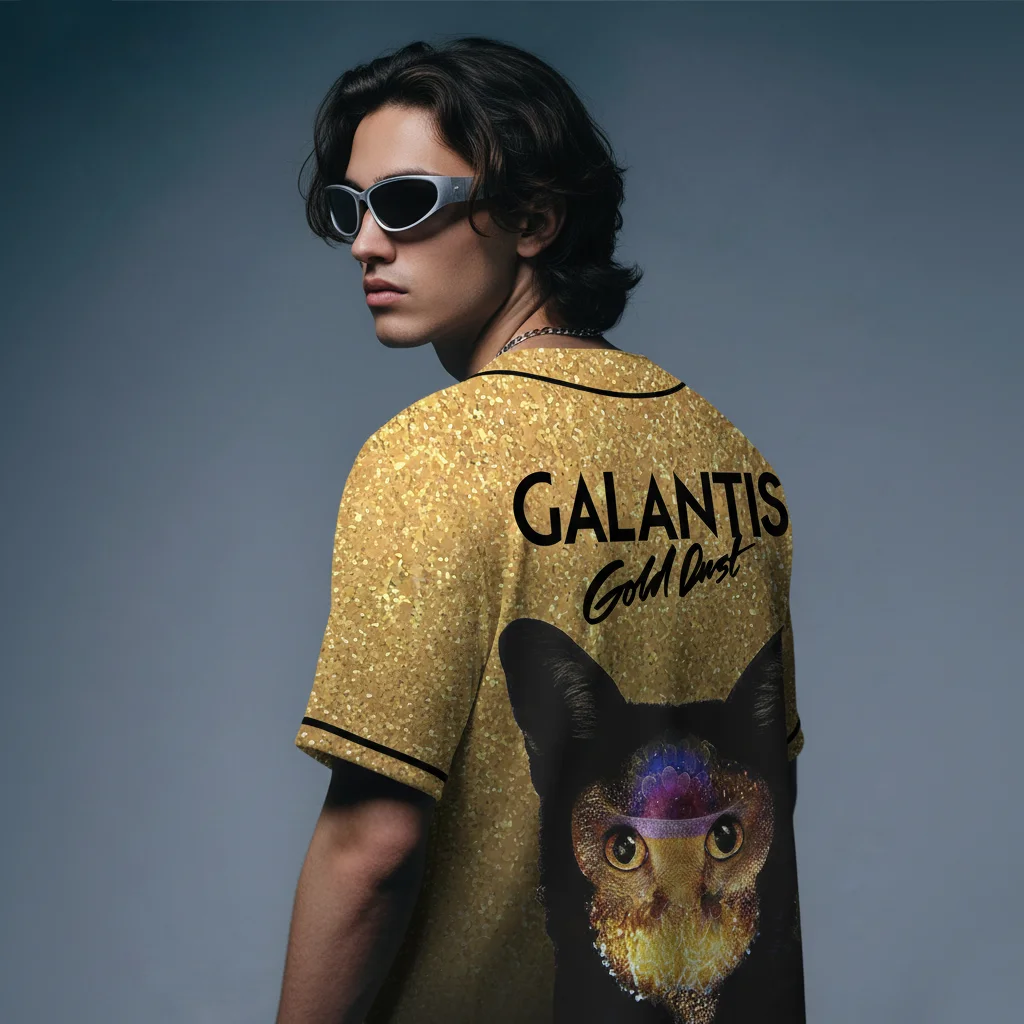 Galantis gold dust rave baseball jerse…