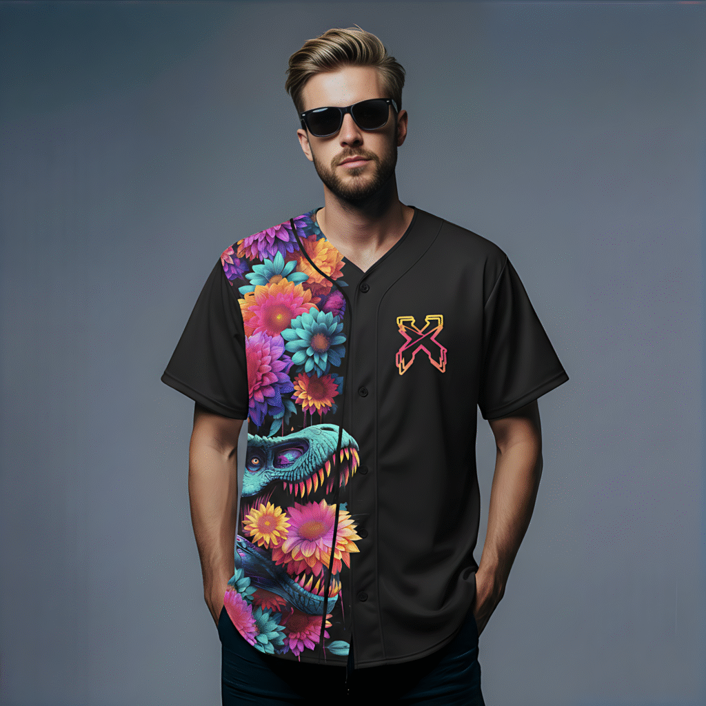 Excision trippy floral t-rex rave base…