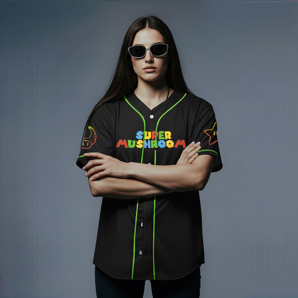 Super Mushroom baseball jersey