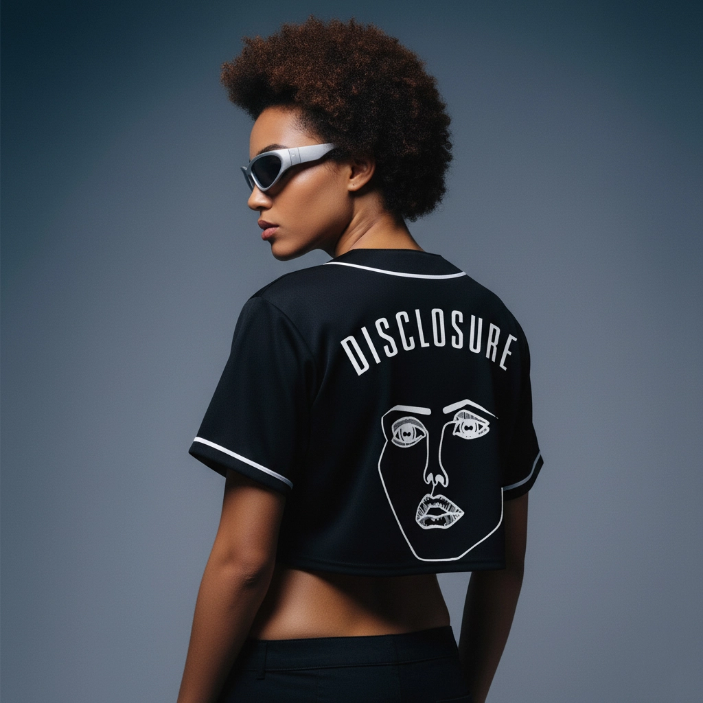 Disclosure black crop baseball jersey