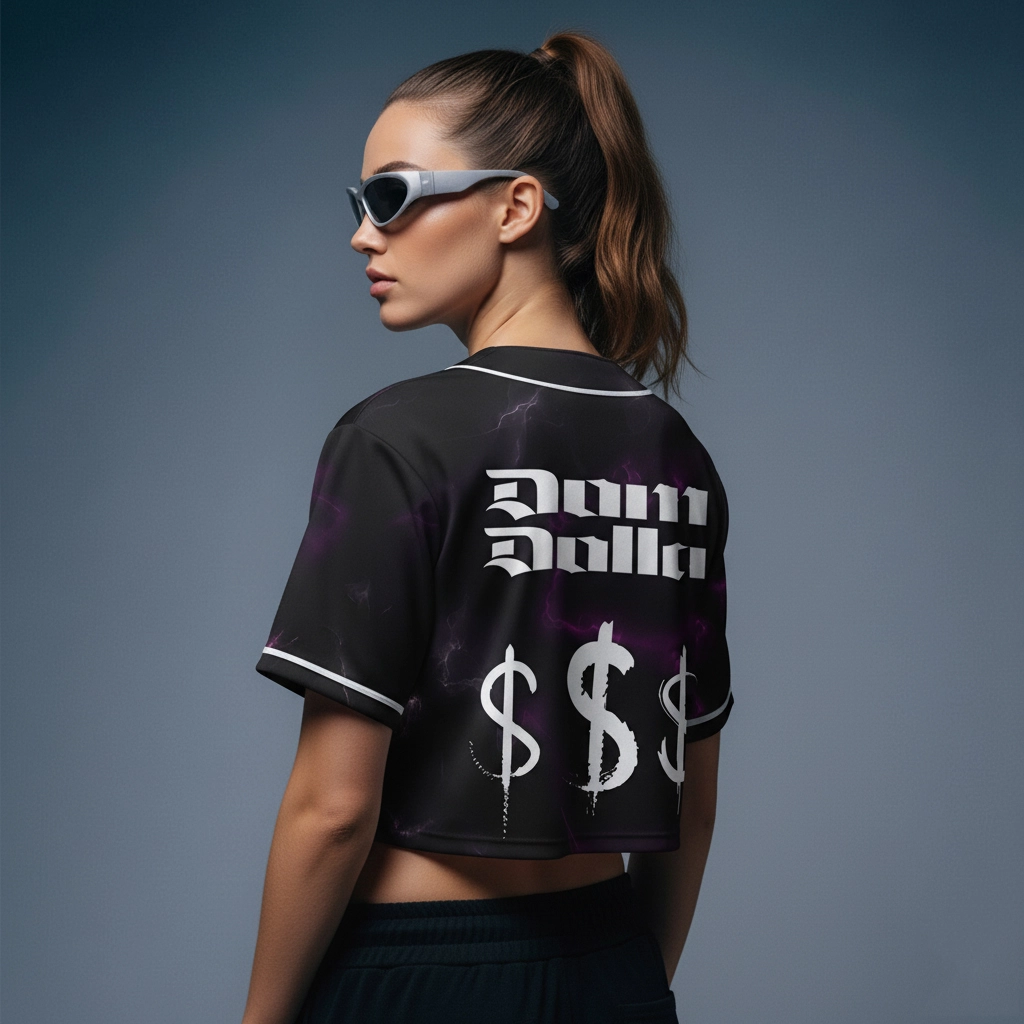 Dom dolla Girl$ crop baseball jersey