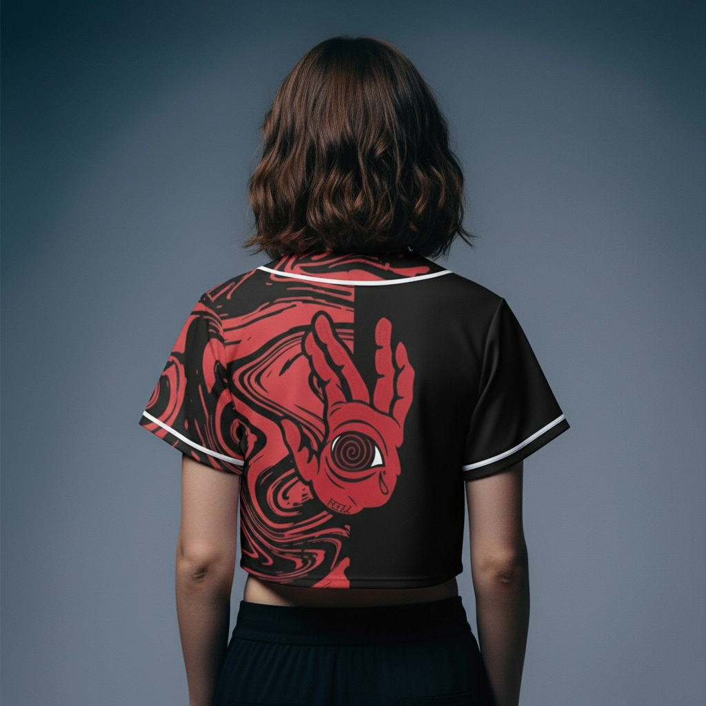 Rezz hypnotic hand crop baseball jerse…