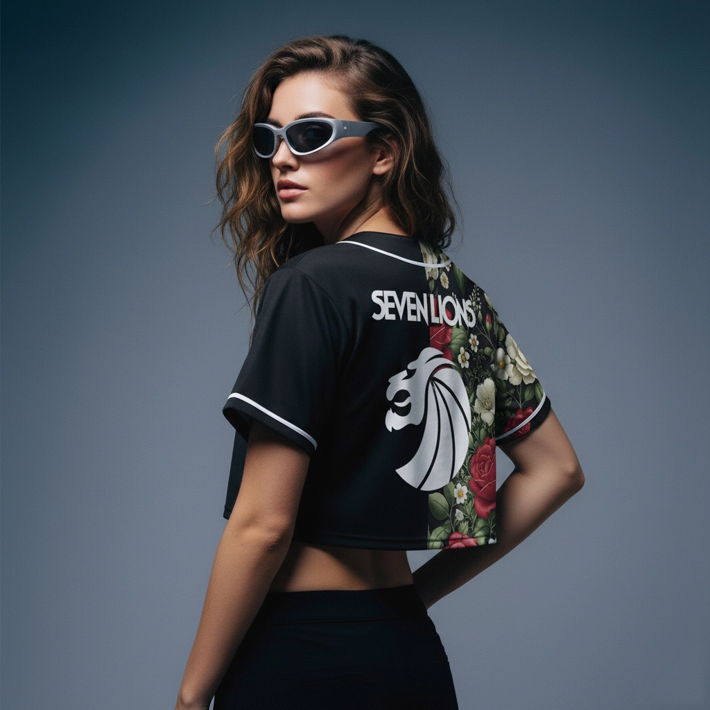 Seven Lions flower split crop baseball…
