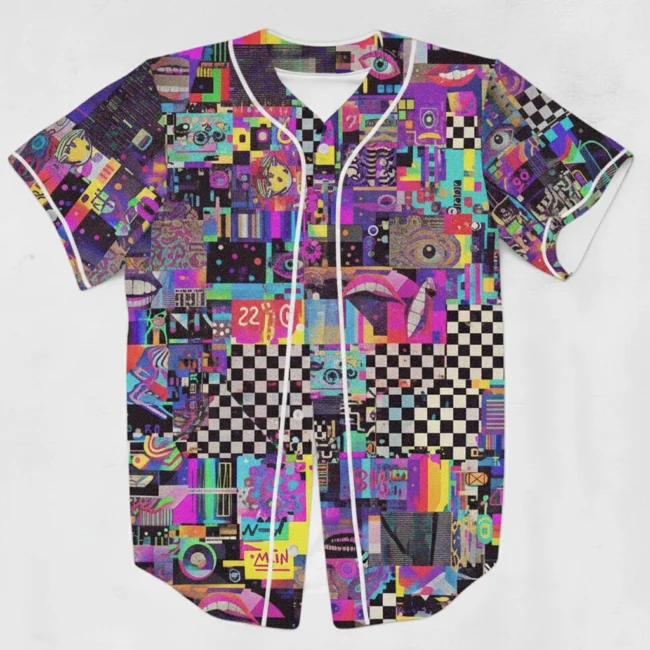 Zeds Dead test pattern rave baseball Jersey for EDM festivals - Image 2